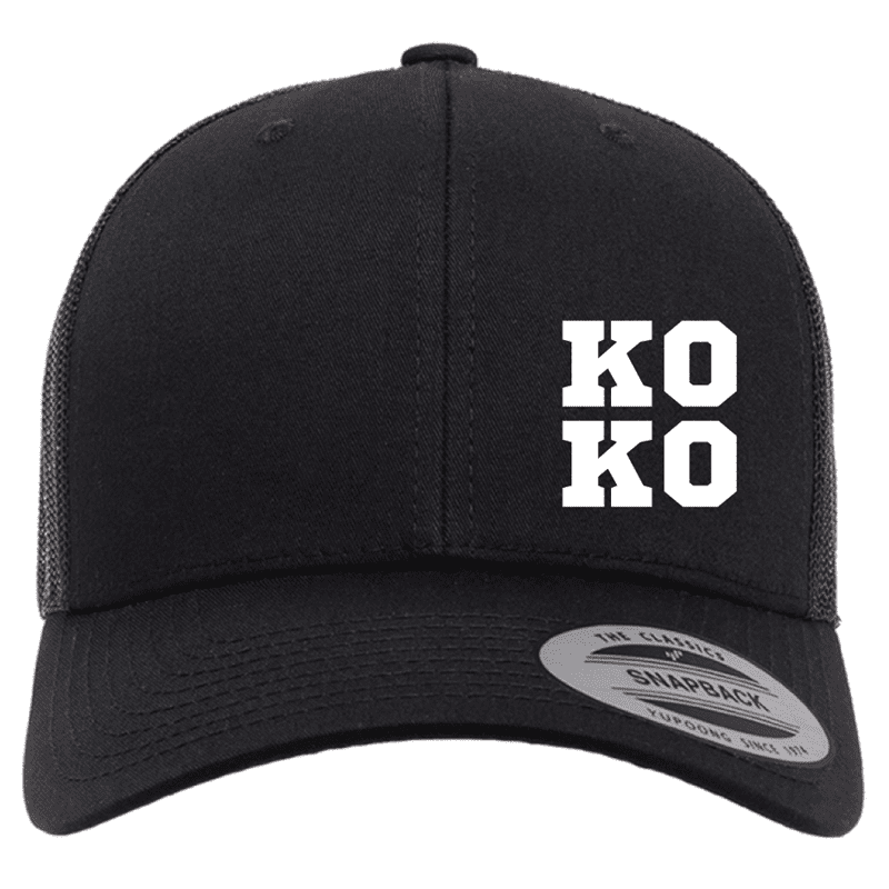 6606 Yupoong Adult Retro Trucker Cap - Black